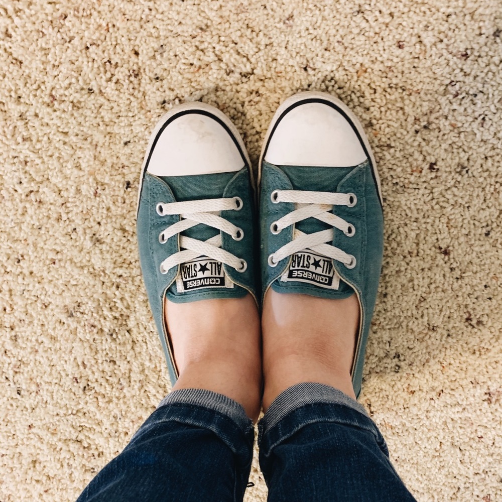 Ballet Lace Chuck Taylor All Star Slip (teal-blue)